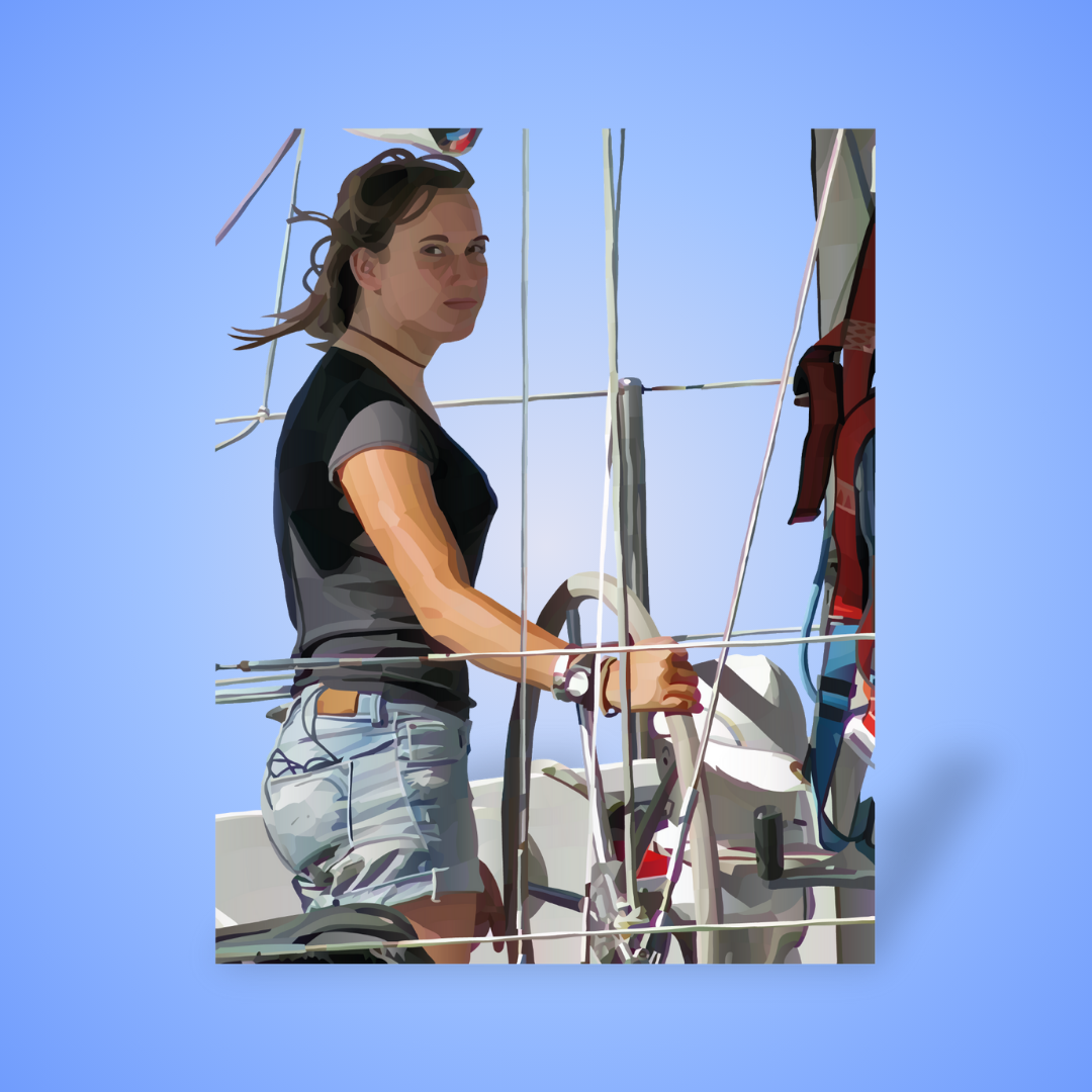 Laura Dekker sur son bateau